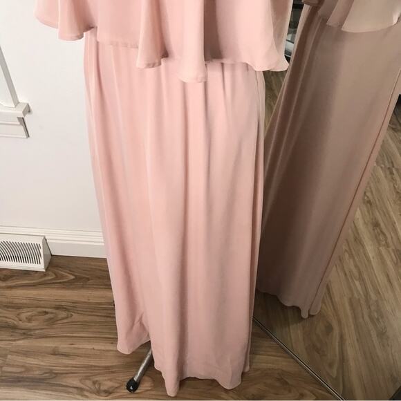 Show Me Your MuMu Caitlin Ruffle Maxi Dress Pink Size Small Prom Bridesmaid - Picture 4 of 11